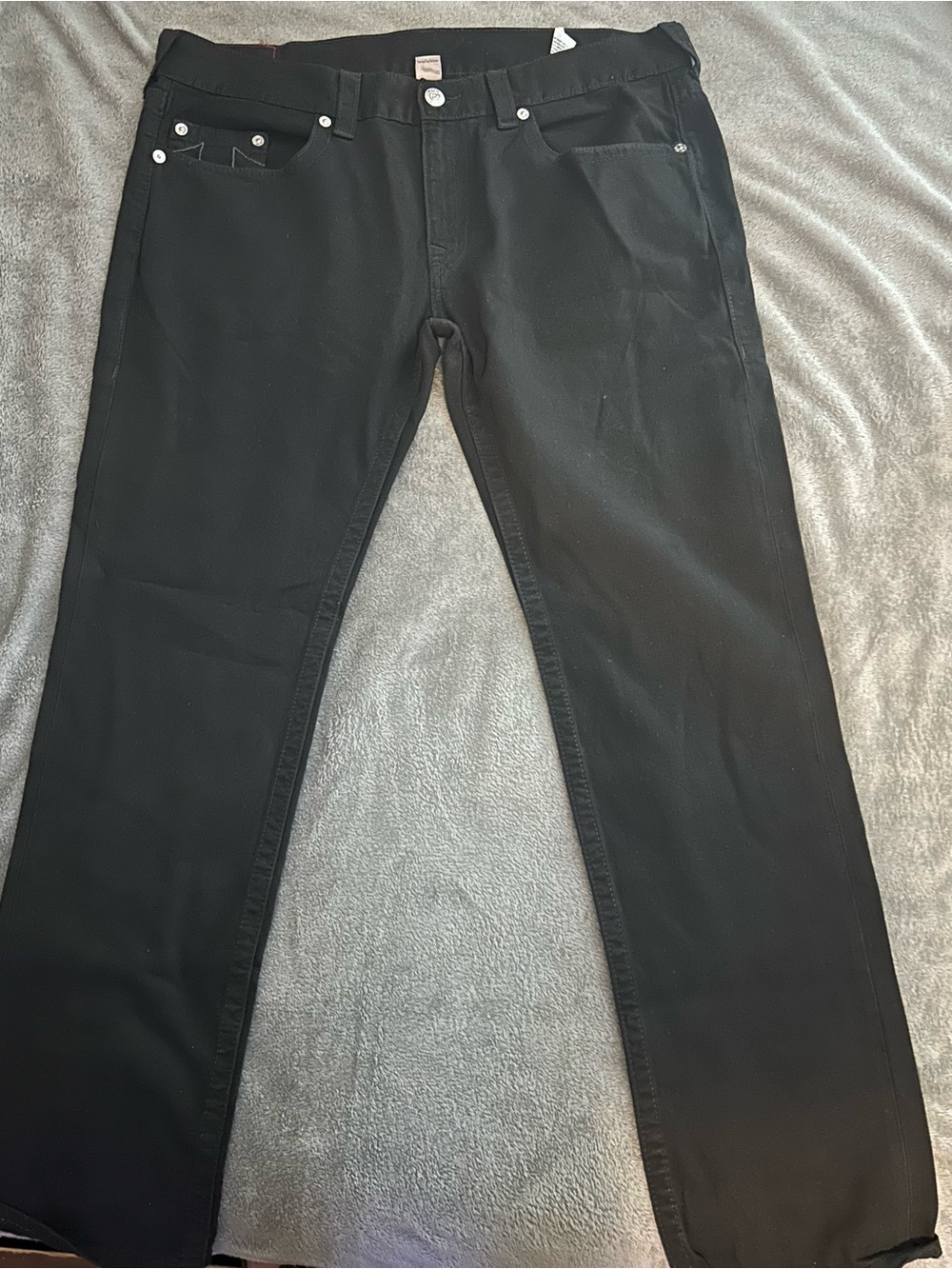 True Religion Men's Straight Jeans in Black